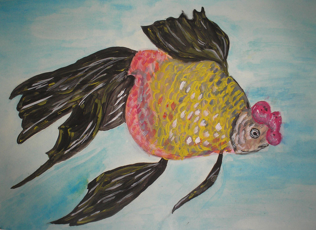 Забавная рыбка помпон (Андрей, 11 лет)
