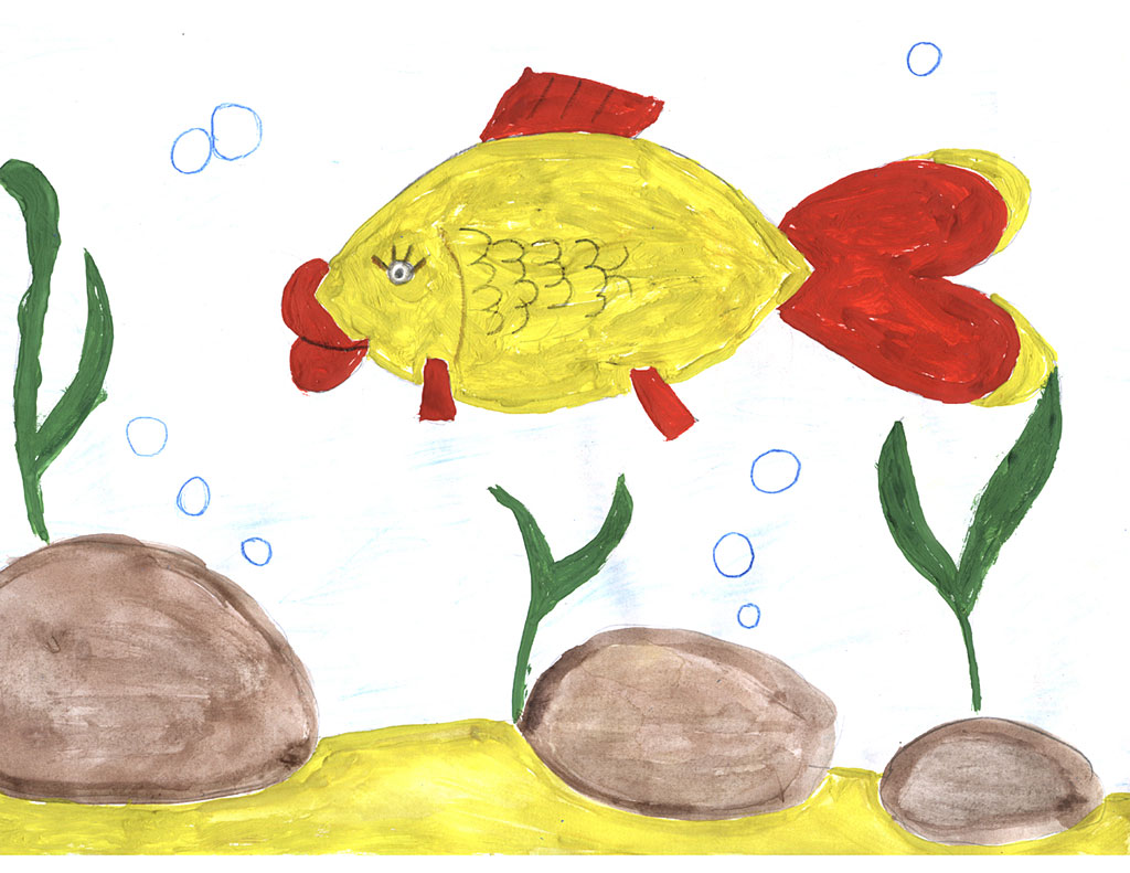 Рыбка в аквариуме (Полина, 5 лет)