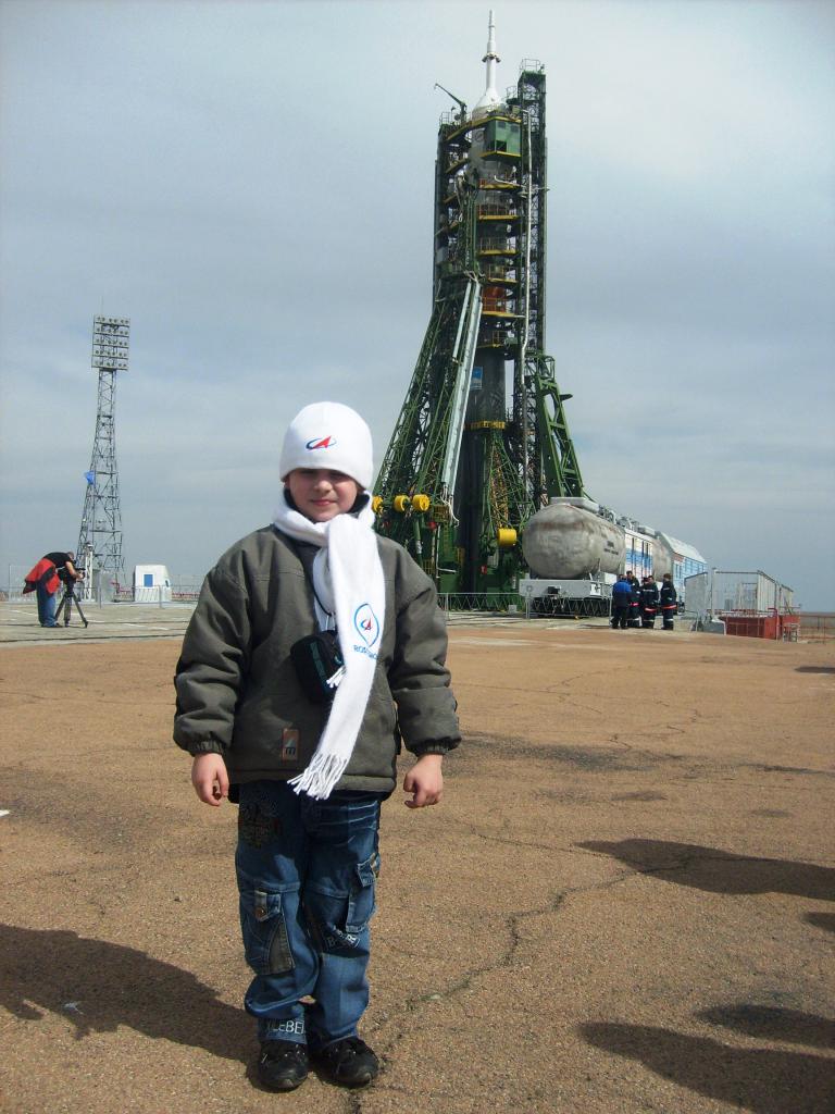 Роман Кузнецов на Байконуре,перед запуском Союз ТМА-14